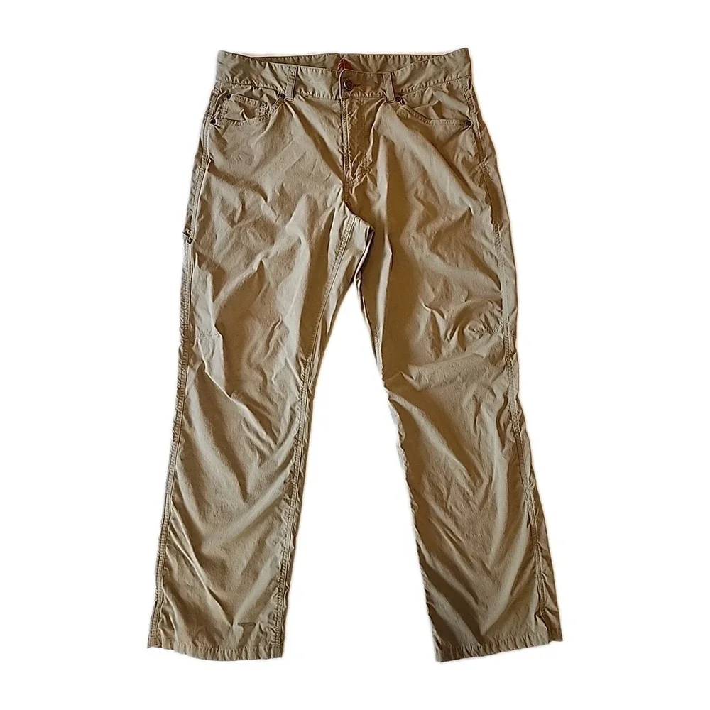 LL Bean Mens Cresta Cargo Hiking‎ Pants 34x30 Water Resistant Lightweight Beige